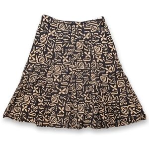 Jones New York Printed Midi Skirt A-Line Pleated Abstract Floral Fall Size 10